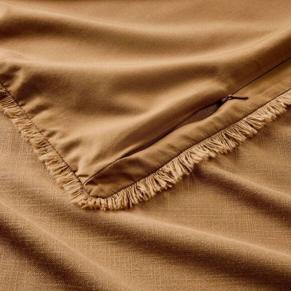 Open Box - Casaluna - Euro Heavyweight Linen Blend Comforter Sham Warm B Brown - Picture 3 of 4